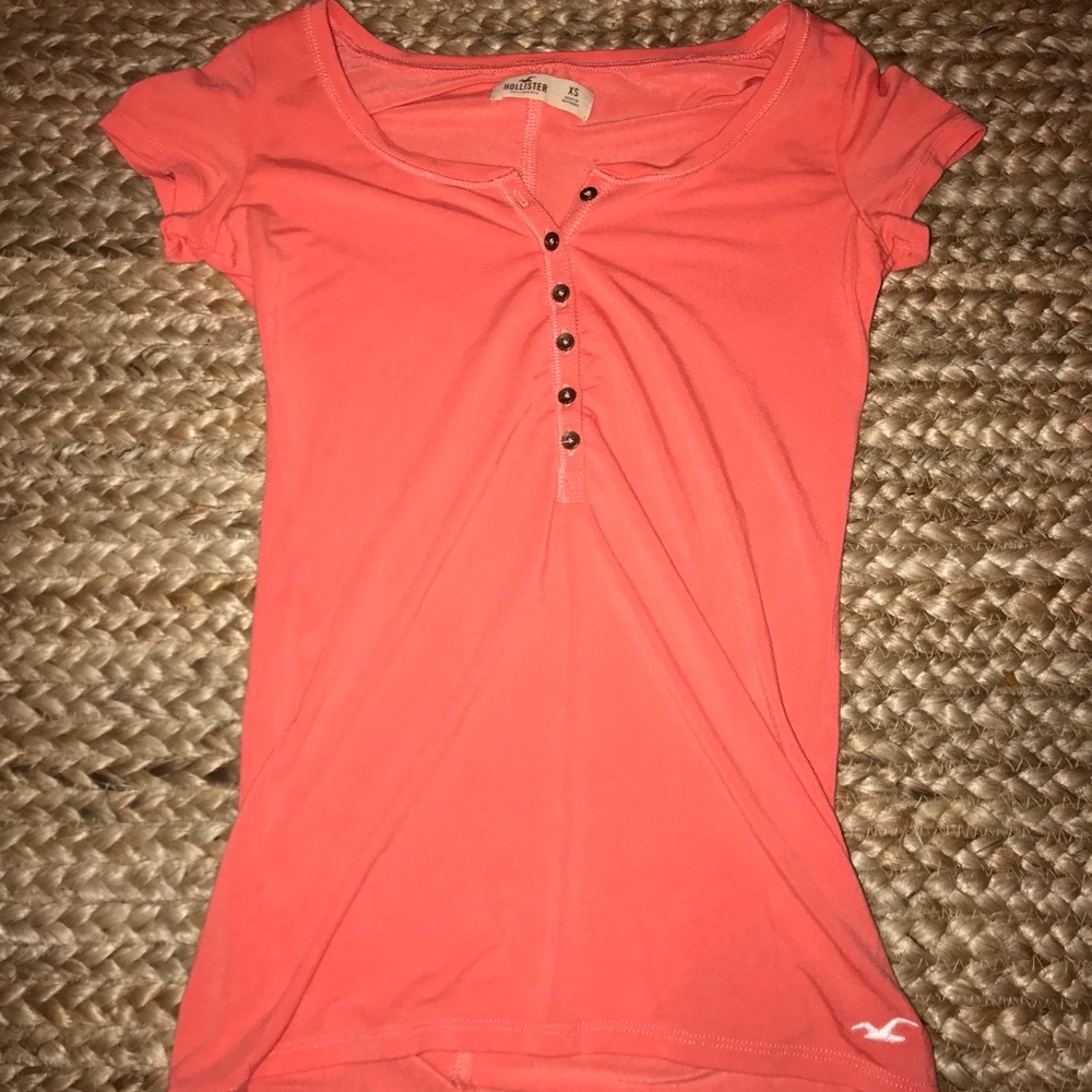 Orange women's Hollister shirt